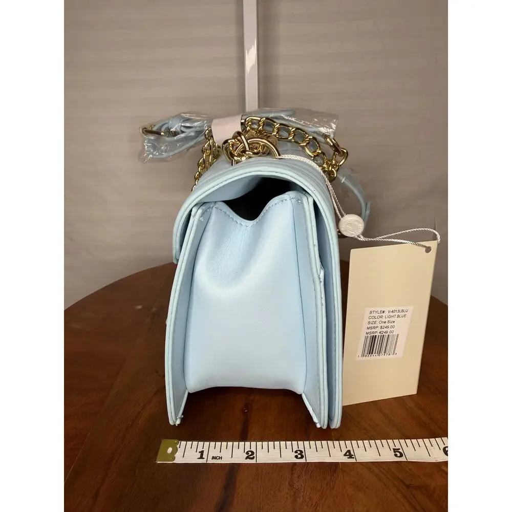 Valentino Orlandi Chevron Crossbody Light Blue NWT MSRP $249 (#2)